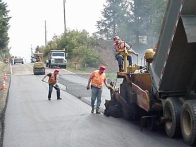 This is a picture of the paving of Latimer Road.